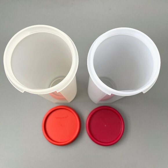 Tupperware 9” Round 4 Modular Mates 1643 + Red Seal Lids 1607 Lot 30oz Container - Picture 7 of 11